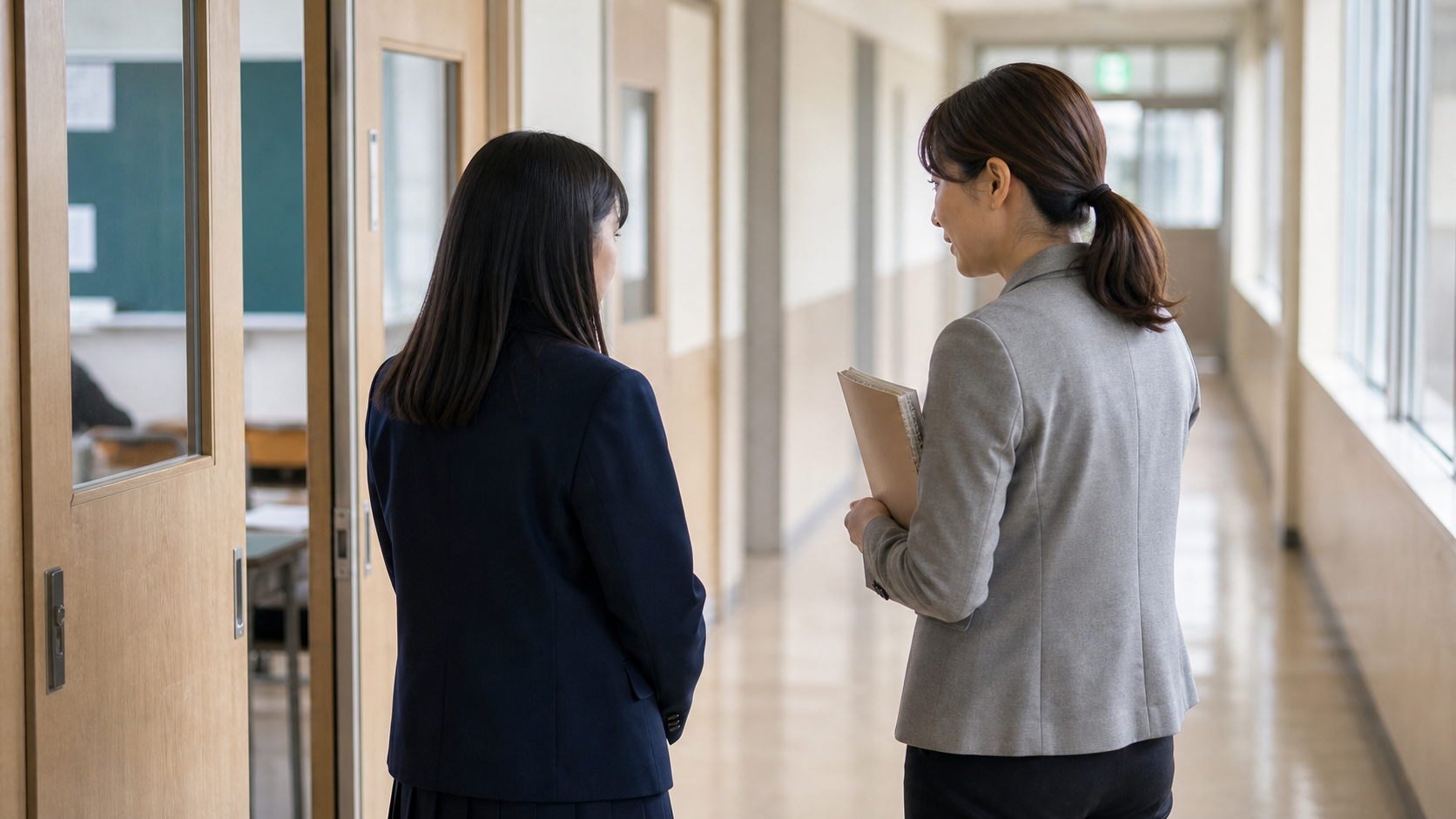 席替えの悩みを担任に相談する学生