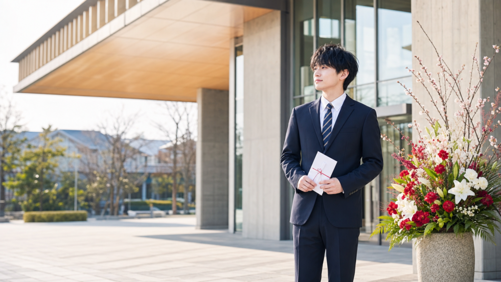 成人式に一人で参加する若者