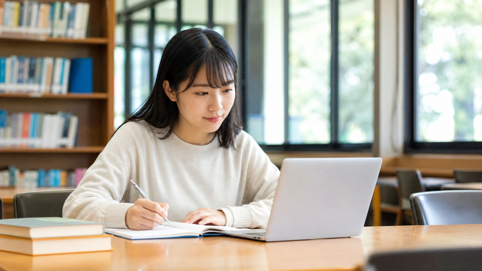 大学ぼっちでも単位取得に向けて一人で学習する学生