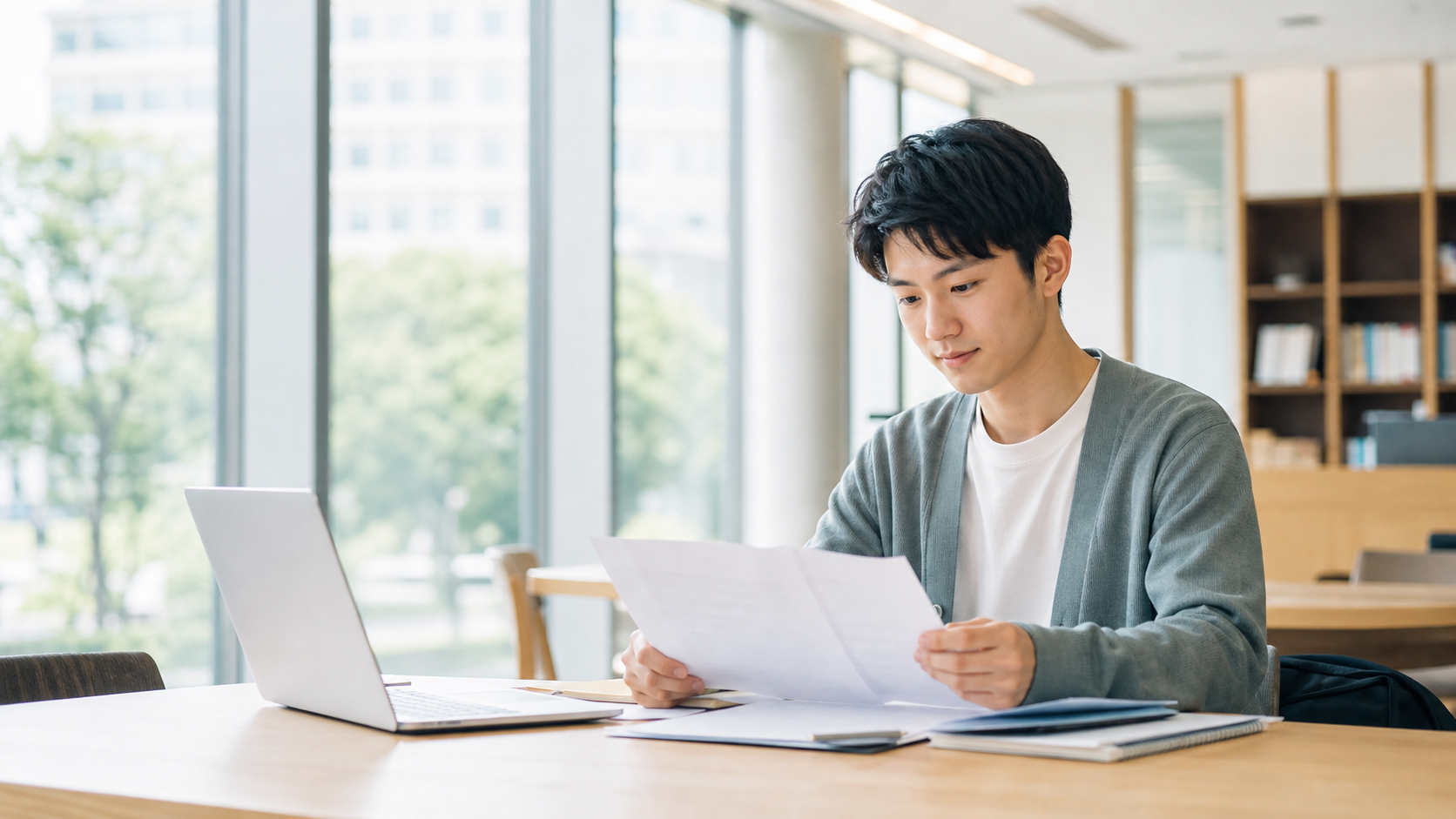 大学ぼっちは就活で不利か悩みながら応募書類を確認する大学生