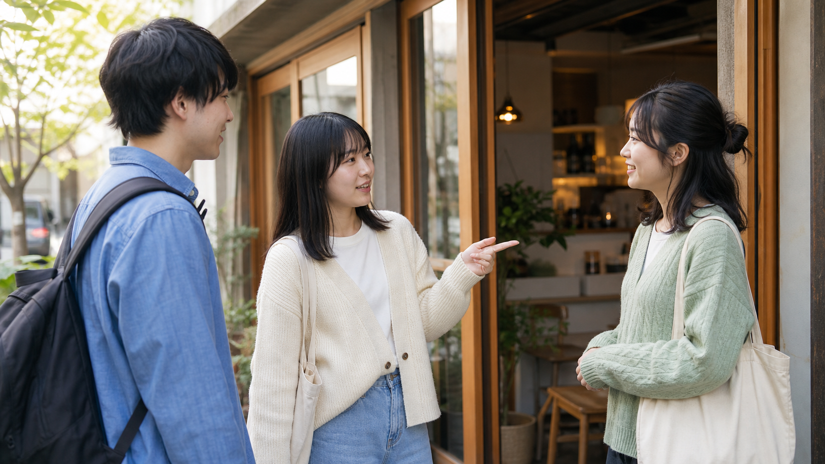 友人との会話で自分の希望を穏やかに伝える大学生