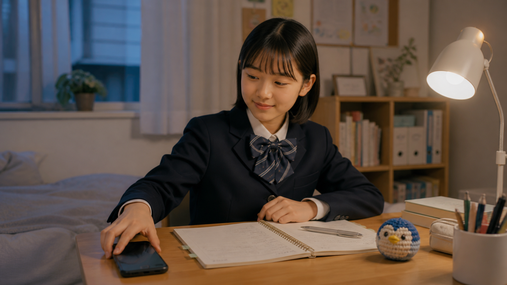 SNS比較をやめて自分の勉強と趣味に戻る中学生