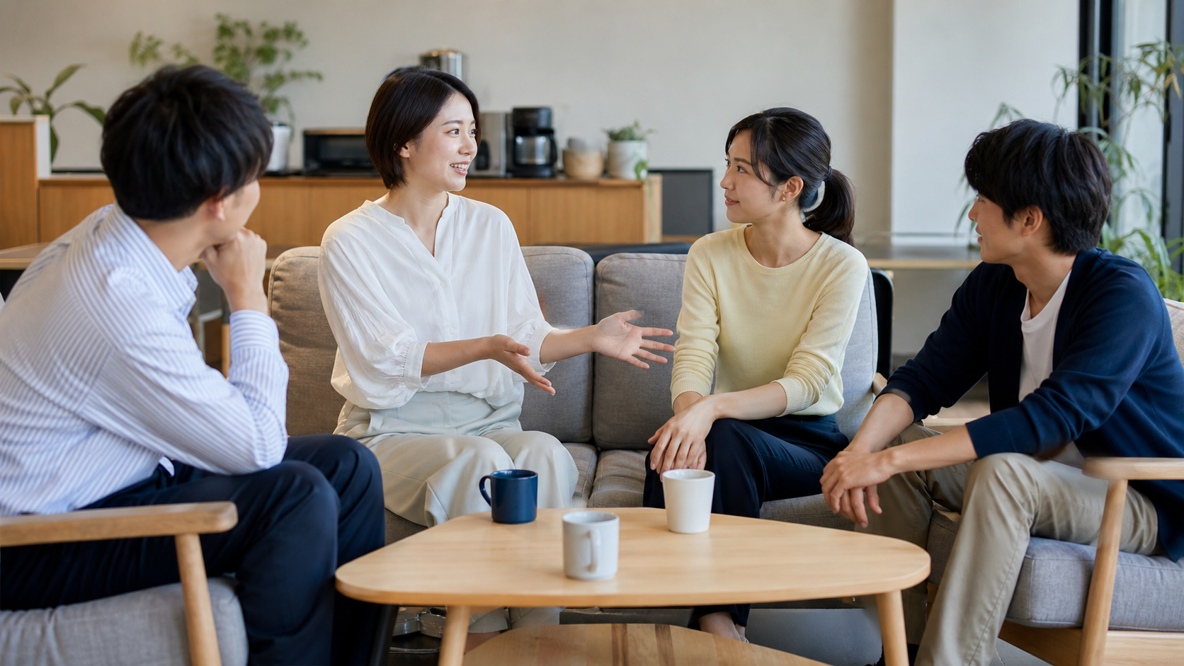 相手にも話題を返して対等に会話するグループ