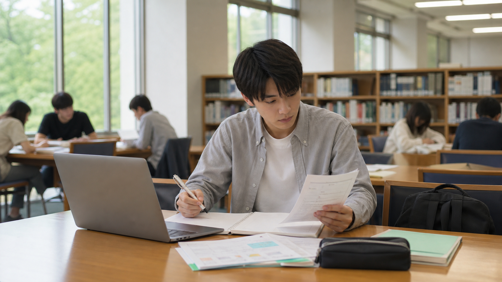 大学ぼっちの就活で公式情報を整理する学生