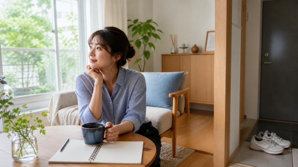 休日の予定をノートで考える社会人