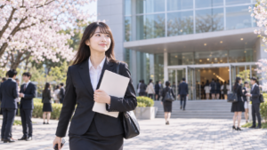大学の入学式へ一人で向かう新入生