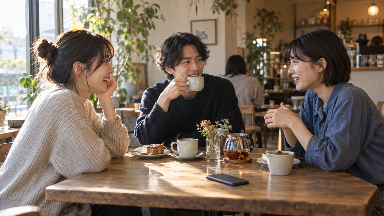 本当のリア充がインスタを気にせず友人との会話を楽しむ様子