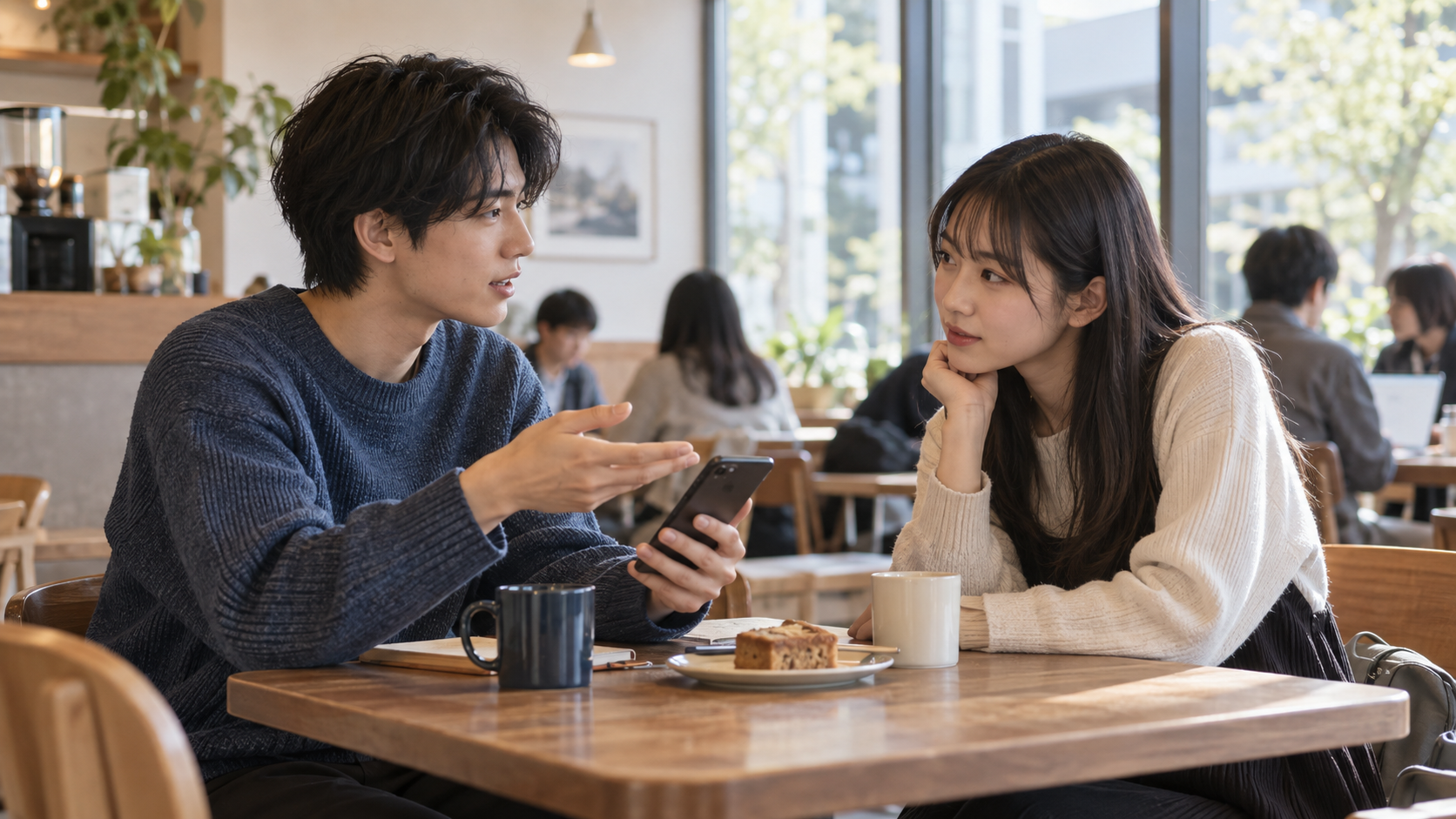 陰キャという言葉が今も通じる場面を話し合う二人