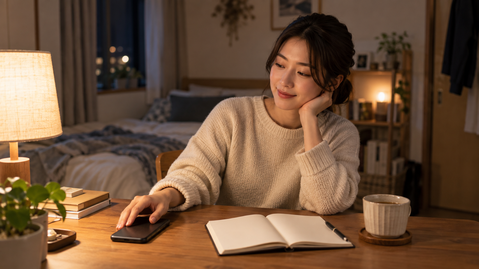 スマートフォンを伏せてSNSとの距離を取る女性