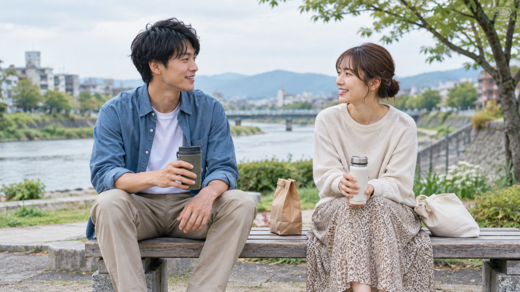 川辺で会話を楽しむリア充カップルの特徴