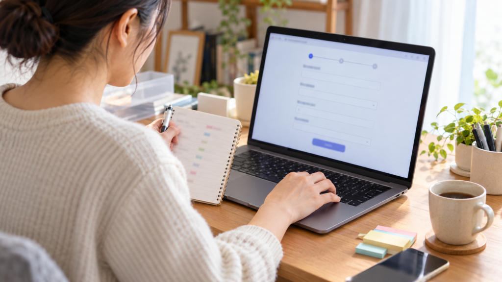 申込み情報の公開範囲をパソコンで確認するオフ会の幹事