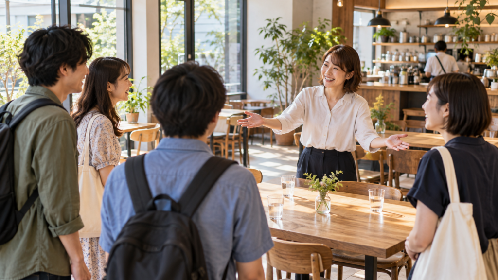 趣味仲間を迎えて少人数のオフ会を始める幹事
