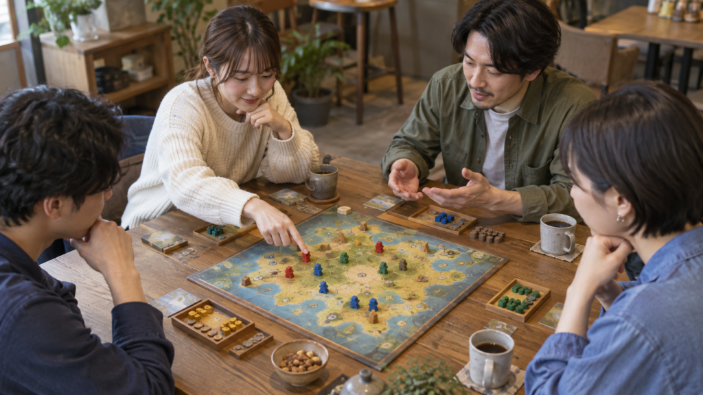 ゲーム中に駒の動かし方を質問する参加者