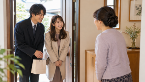 恋人と一緒に家族へ初めて挨拶する場面のイメージ