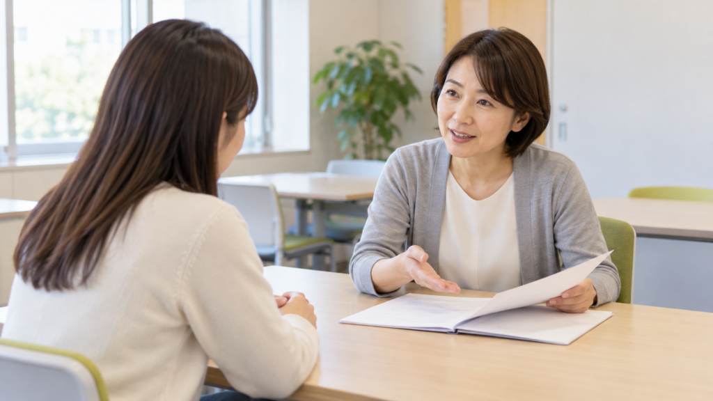 地域の相談窓口で活動条件を相談する人