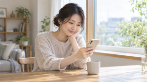友達の出産報告を受け取り落ち着いて返信を考える人