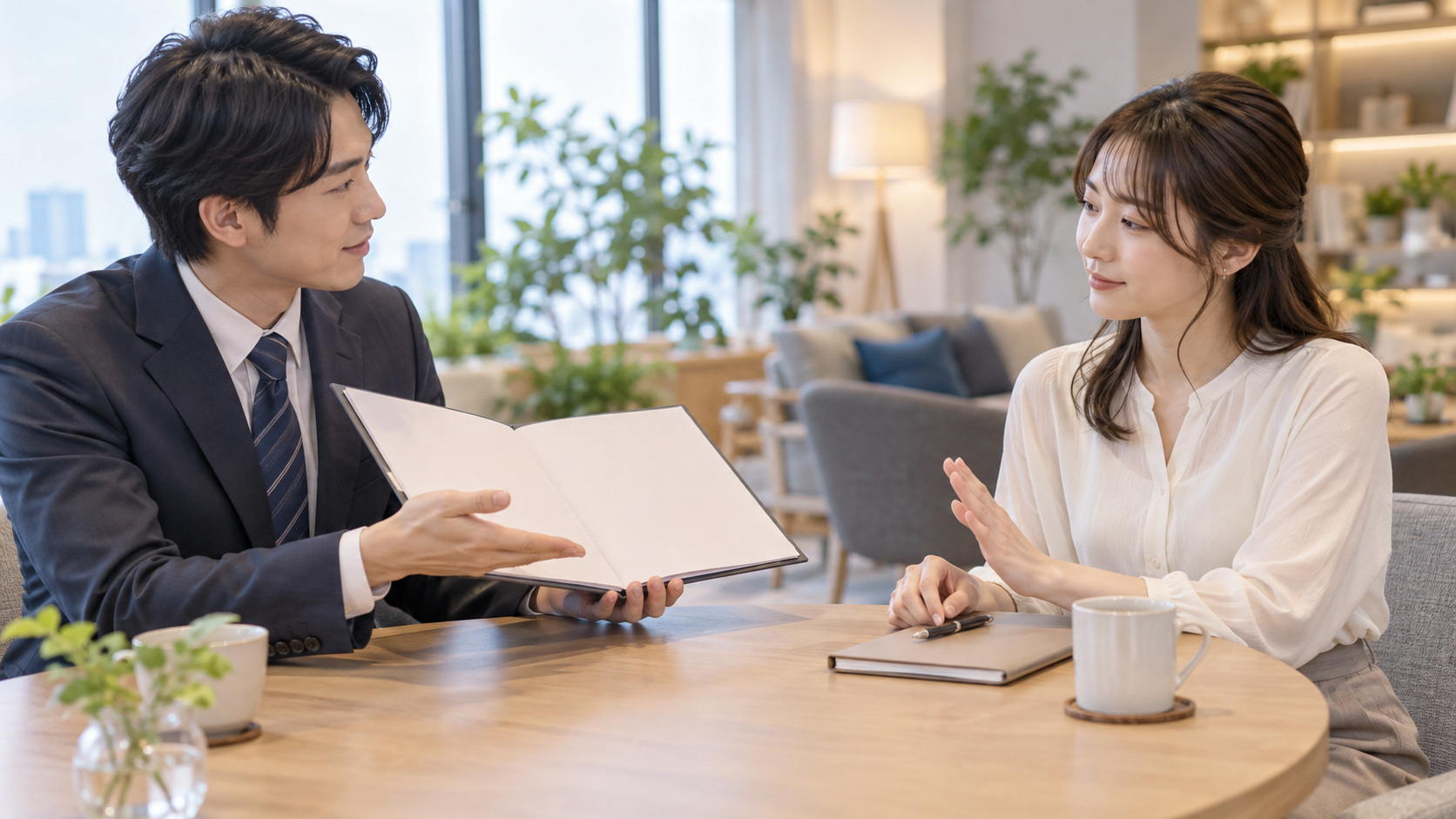 友達から案内を受けても、書類へ署名せず穏やかに断る人