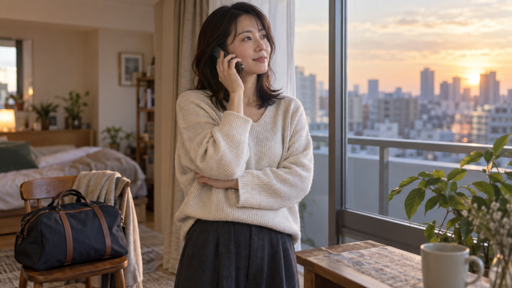 承諾済みの宿泊予定を電話で変更する人