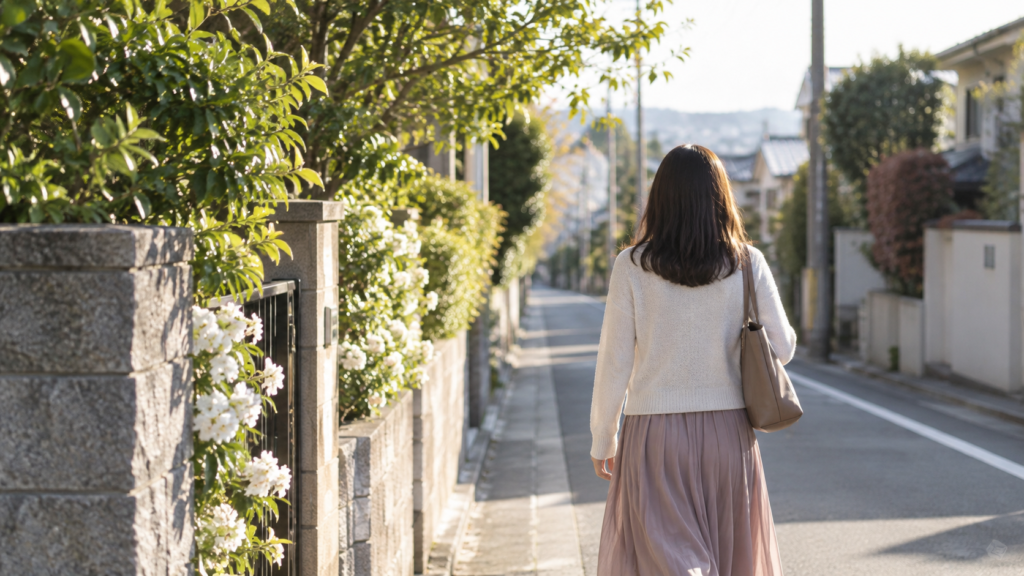 会話を区切って自分の予定へ戻る人の後ろ姿