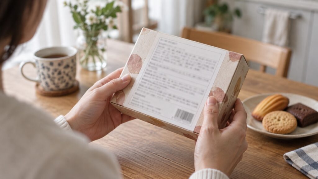 包装を残した焼き菓子の箱