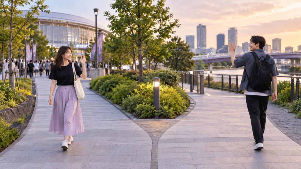 イベント後にそれぞれの帰路へ向かう二人